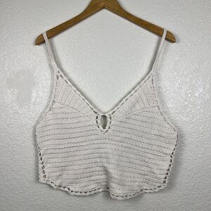American Eagle Womens Ivory Crochet Knit Tank Top Xl